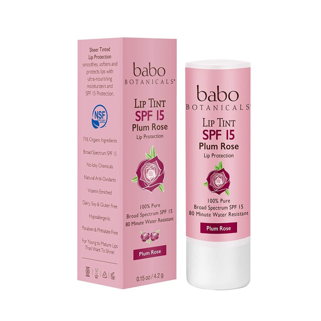 Lip Conditioners:  Babo Botanicals SPF 15 Tinted Lip Condition - Plum Rose